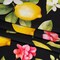 1 Yard Silk Charmeuse Print Black, Green & Yellow Lemon Tree 53" Wide Luxury Fabric for Dresses & Skirts
